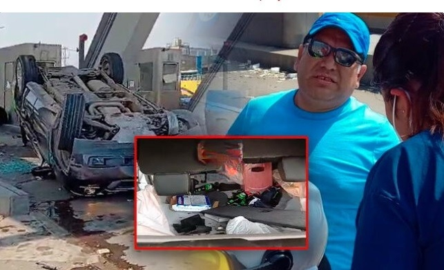 Alcalde de Puente Piedra volcó su camioneta en la Panamericana Norte y se fugó en ambulancia