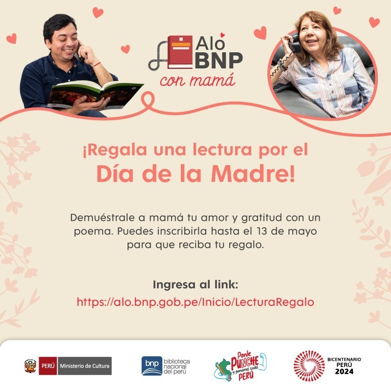 Aló BNP con mamá: Regala una lectura por el Día de la Madre