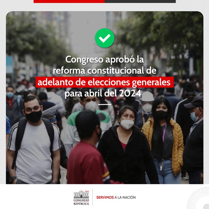 Congreso Pleno Aprueba Adelanto De Elecciones Para Abril Del 2024