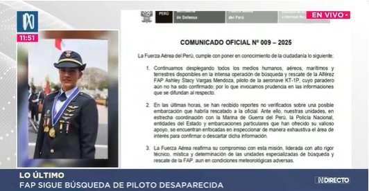 FAP desmiente hallazgo de Ashley Vargas y continúa su búsqueda