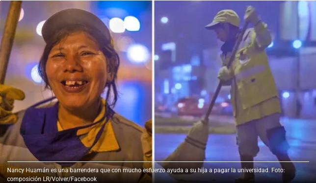 La madre peruana que barre las calles para pagar la universidad de su hija: quiero que sea la primera