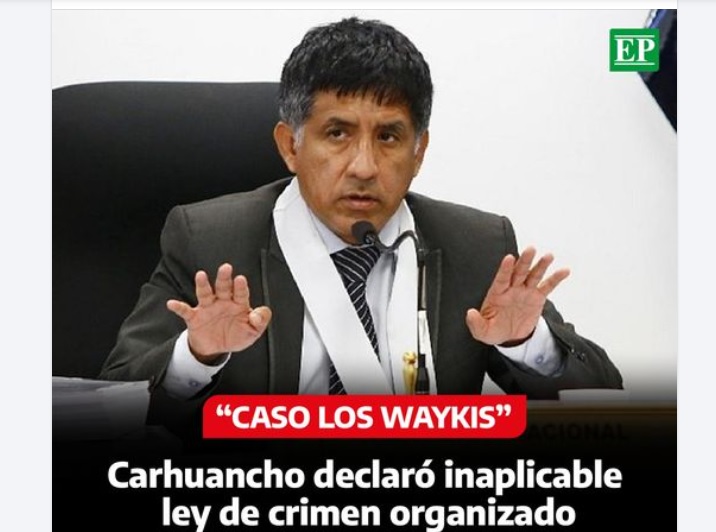 Juez Concepción Carhuancho rechaza aplicación de Ley de Crimen Organizado en el caso «Wayki en la Sombra»