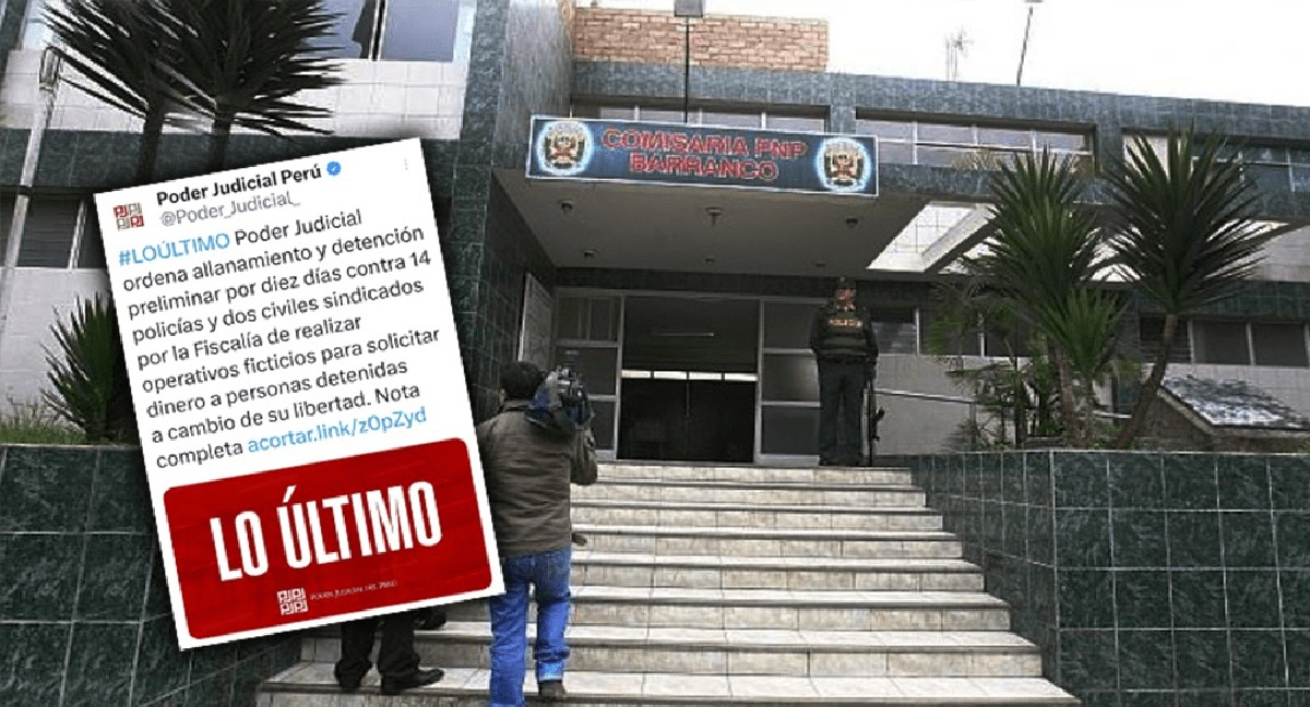 Allanan comisaría de Barranco y detienen a 14 policías acusados de corrupción