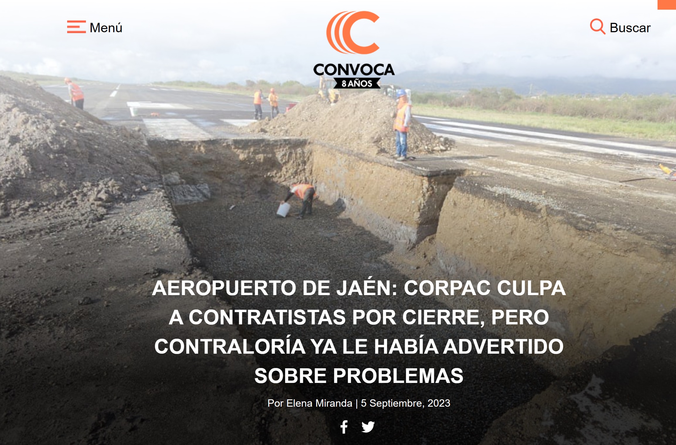 AEROPUERTO DE JAÃ‰N: CORPAC culpa a contratistas por cierre, pero contralorÃ­a ya le habÃ­a advertido sobre problemas
