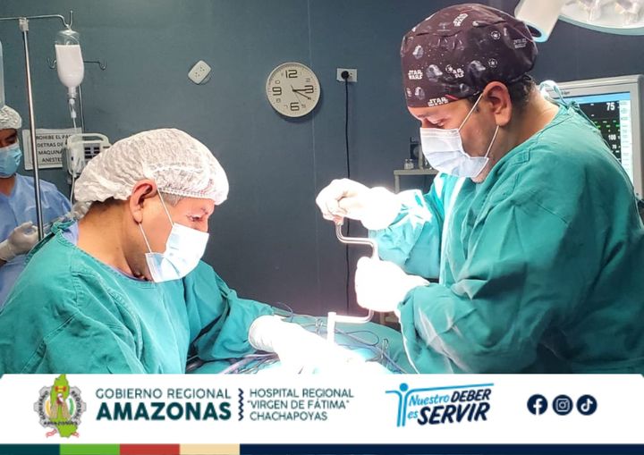 Chachapoyas: Ã‰xito en intervenciÃ³n quirÃºrgica en el Hospital Regional Virgen de FÃ¡tima Chachapoyas