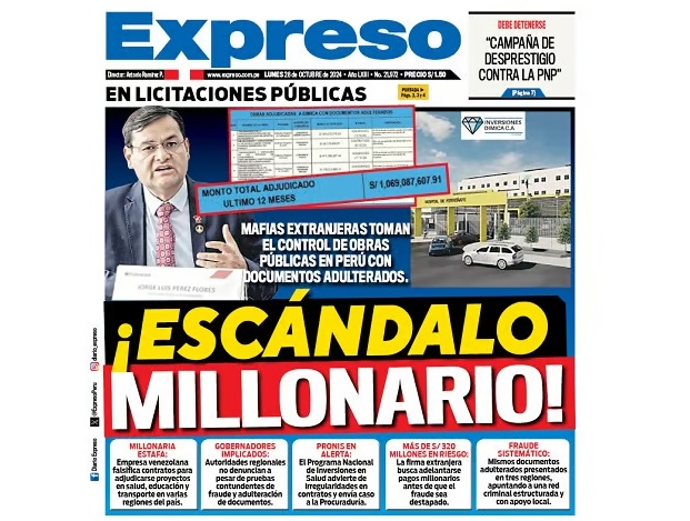 Escándalo millonario en licitaciones públicas: contratan por más de S/ 1,000 millones con papeles falsos 