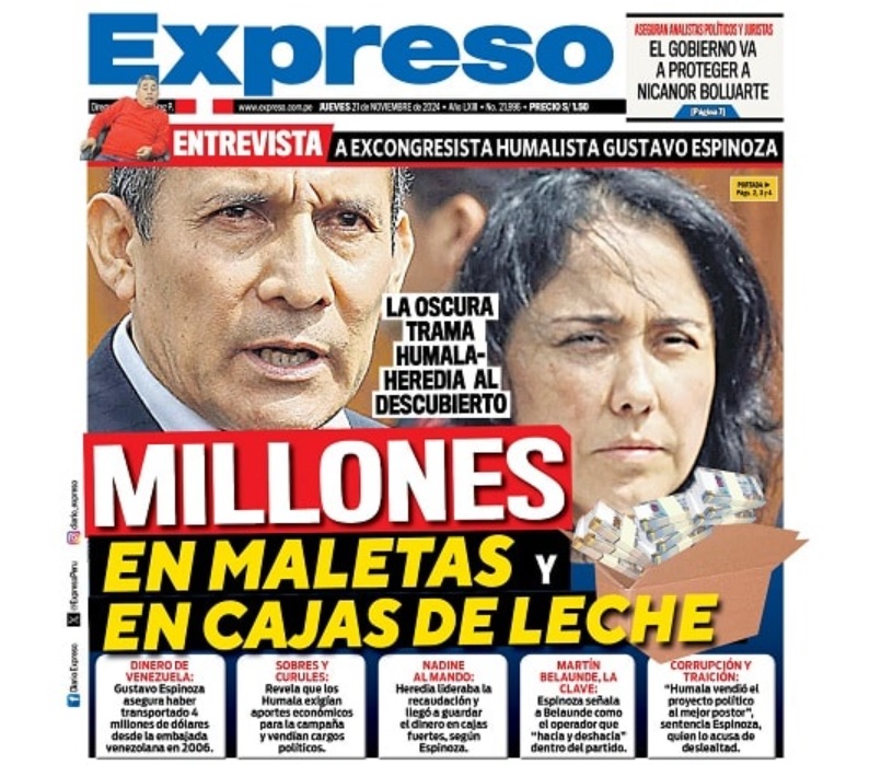 «Ollanta Humala me pidió que recogiera dinero de Venezuela», señala Gustavo Espinoza, fundador del Partido Nacionalista