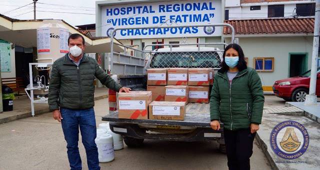 Hospital regional Virgen de Fátima entrega nueve mil frascos de Ivermectina a la municipalidad provincial de Luya-Lamud