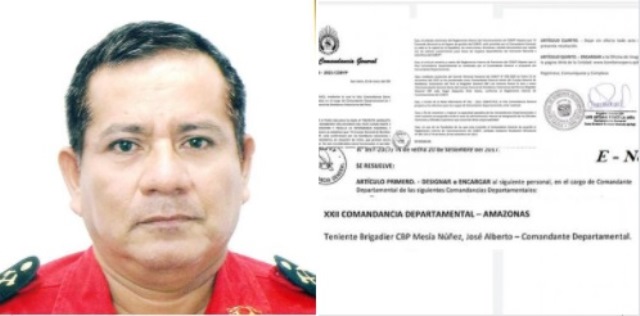 Tnt. Brigadier CBP. JosÃ© Alberto MesÃ­a NÃºÃ±ez, es el nuevo Comandante Departamental Amazonas