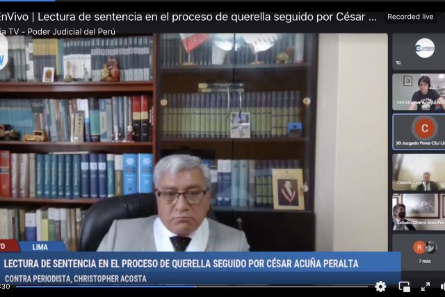 Corte Superior condena a periodista Acosta y éste anuncia apelación