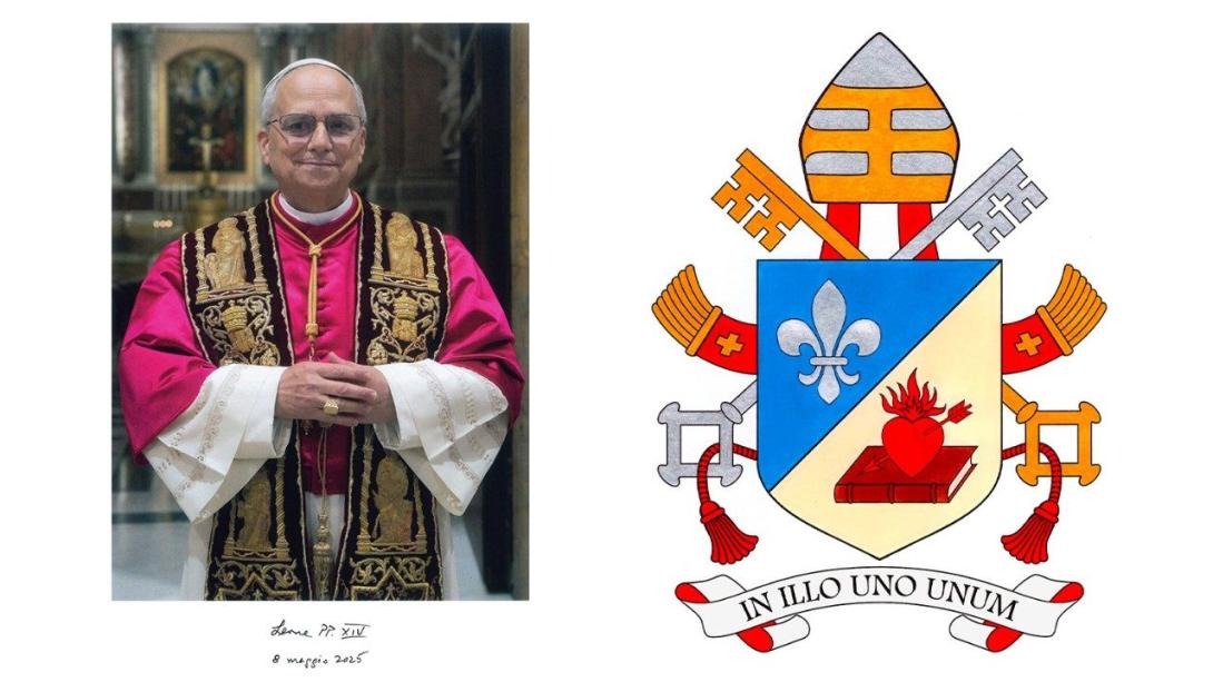 Vaticano publica el escudo y el retrato oficial del papa León XIV