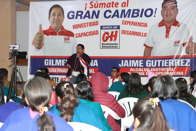 Gilmer Horna convocÃ³ masiva asistencia de militantes en San Juan de Lopecancha