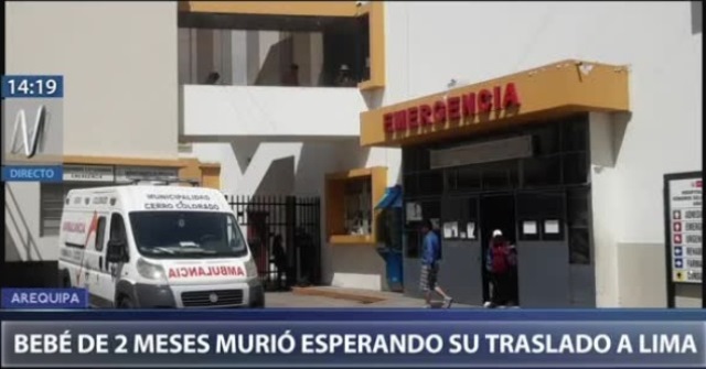 Arequipa: Bebé de dos meses murió esperando traslado a Hospital del Niño