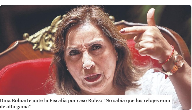 Dina Boluarte ante la Fiscalía por caso Rolex: «No sabía que los relojes eran de alta gama»