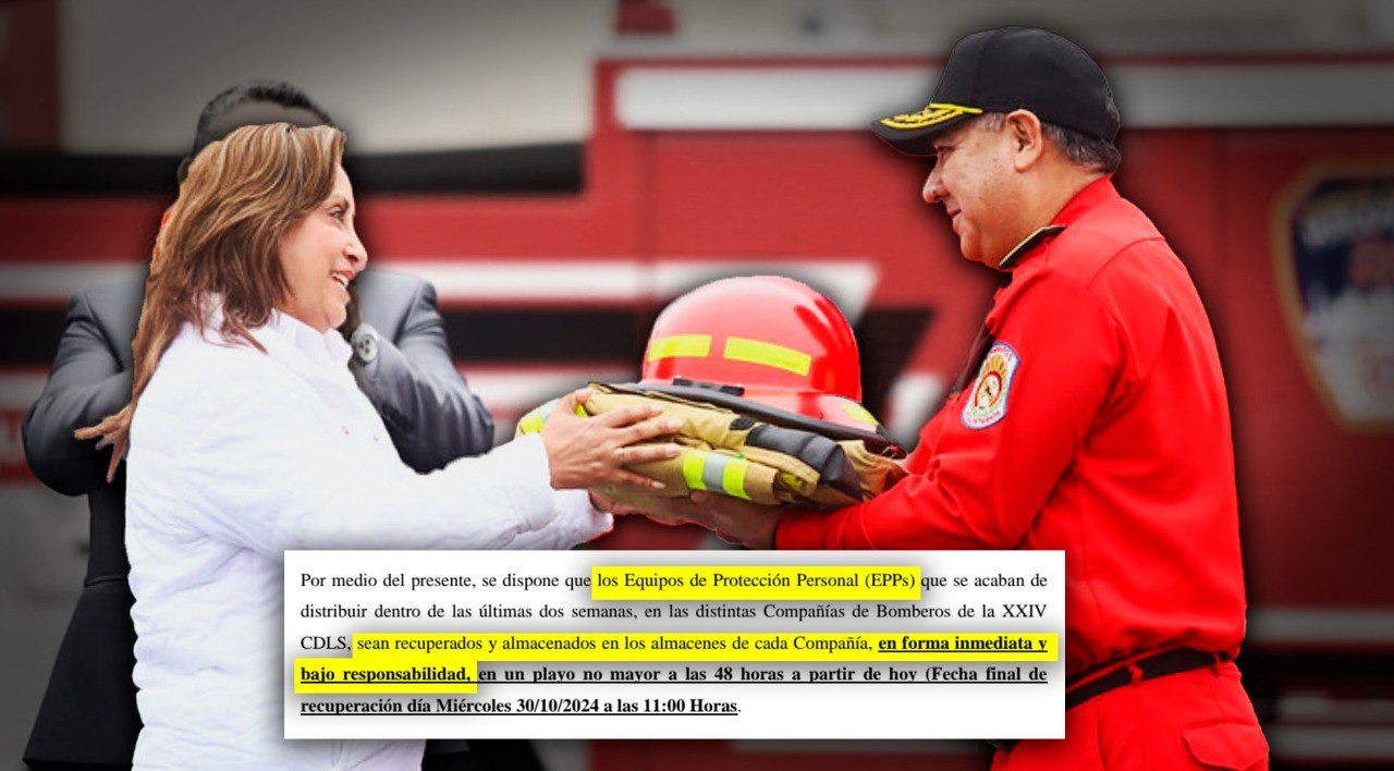 Cuerpo de Bomberos ordena no usar equipos de protección entregados por Dina Boluarte