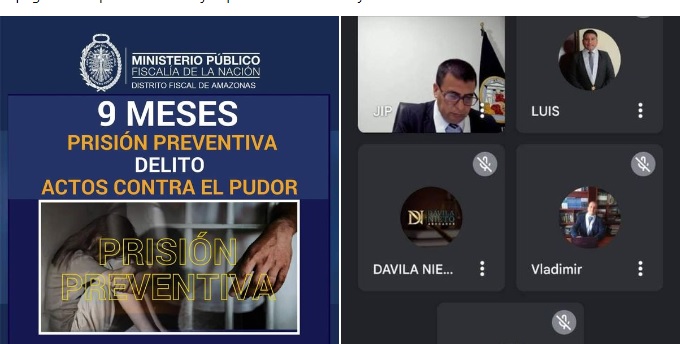 Chachapoyas: Sujeto investigado por delito de actos contra el pudor es enviado a prisiÃ³n preventiva por nueve meses