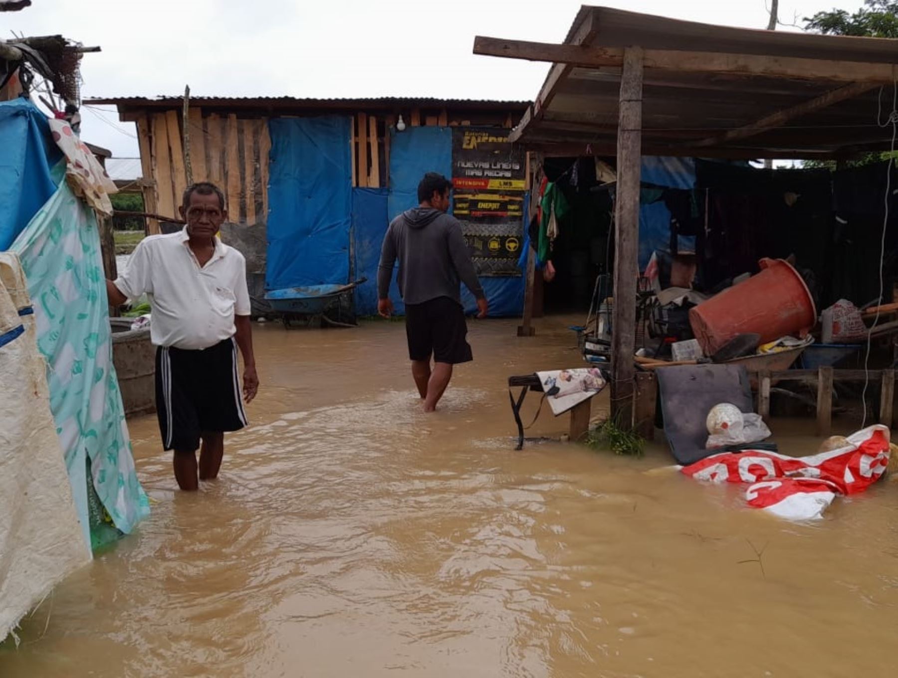San Martín: lluvias provocan desborde de río Pucayacu e inunda varias viviendas en Tocache