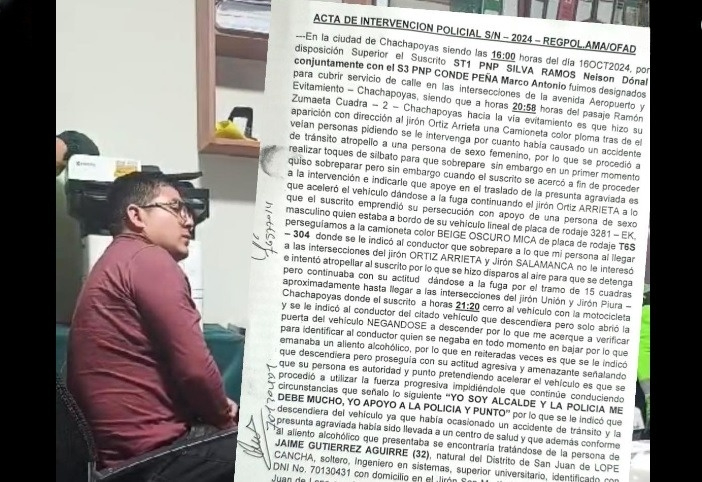 Chachapoyas: Alcalde de Lopecancha se niega a intervención policial tras atropello y se da a la fuga