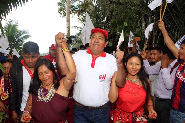Gilmer Horna cerró campaña con multitudinario mitin en CC.NN de Río Santiago distrito de Condorcanqui