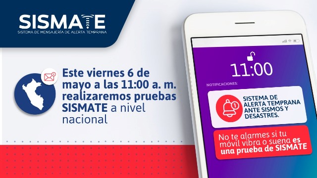 MTC realizarÃ¡ este viernes prueba nacional del sistema de alerta temprana ante desastres