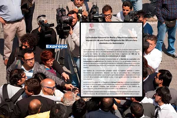 La Sociedad Nacional de Radio y Televisión rechaza ley que impone contenido estatal en medios privados