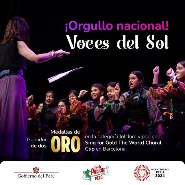 Orgullo peruano, el coro Voces del Sol brilla en el World Cup Choir y gana dos medallas de oro en Barcelona