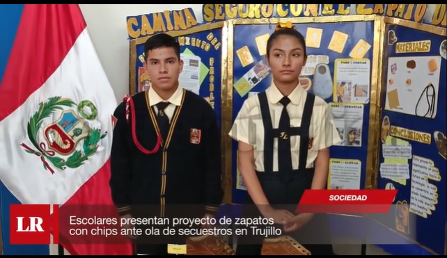 Trujillo: escolares crean zapatos antisecuestros tras la ola de raptos y llevarÃ¡n proyecto a Brasil
