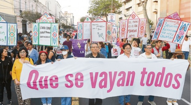 Marcha contra Dina Boluarte, el Congreso y la fiscal Patricia Benavides