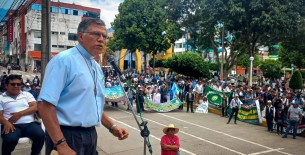 Cientos de ciudadanos marchan en Jaén contra la minería ilegal en el nororiente peruano